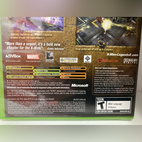 X-Men Legends II Rise of Apocalypse Microsoft Xbox Video New - Picture 6 of 12
